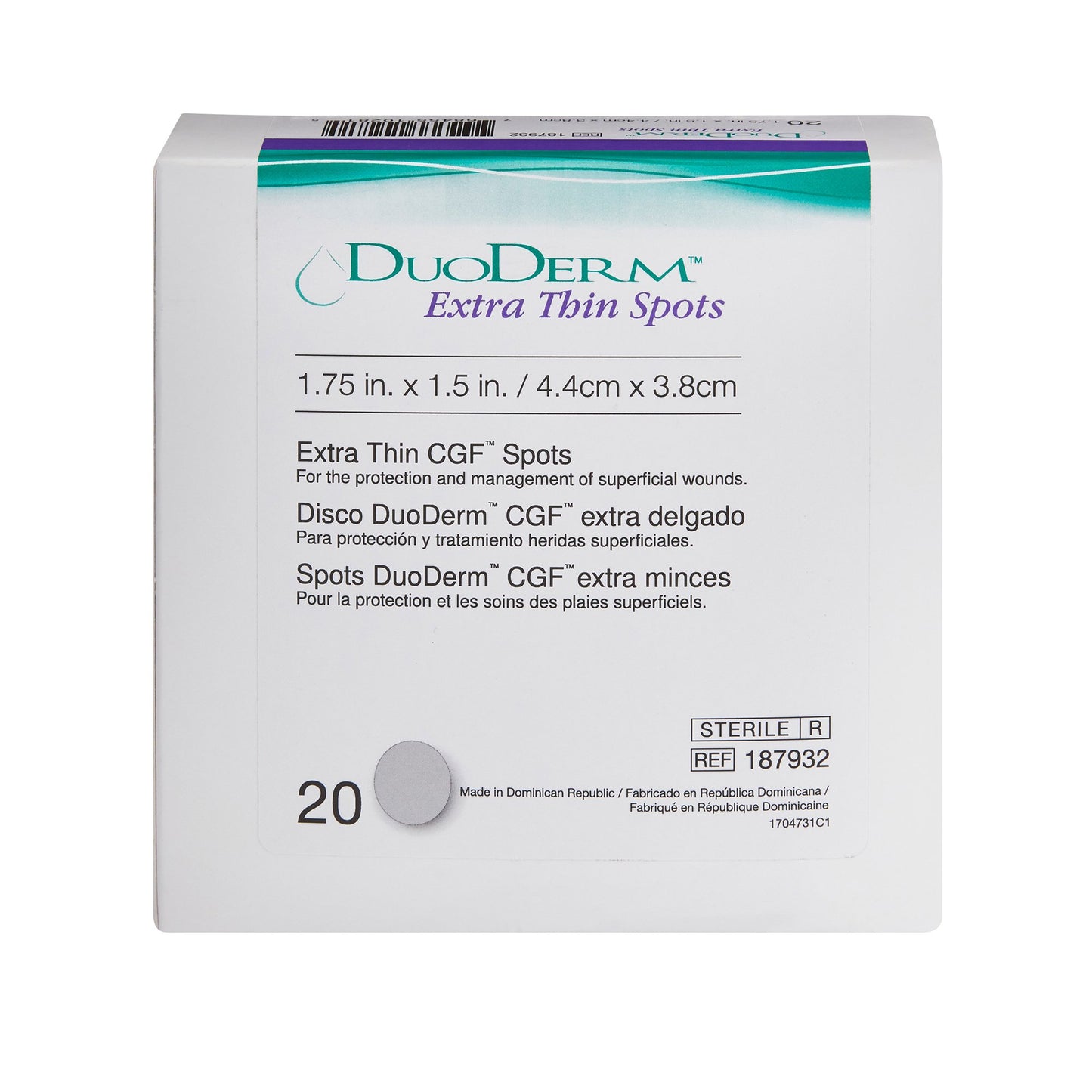DRESSING, DUODERM X-THIN OVAL1 3/4X1 1/2