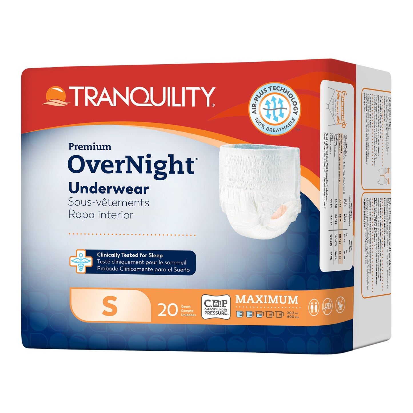 UNDERWEAR, TRANQUILITY OVERNTSM 22"-36"