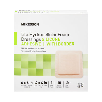 FOAM, ADH SIL LT W/BORDER 6"X6"