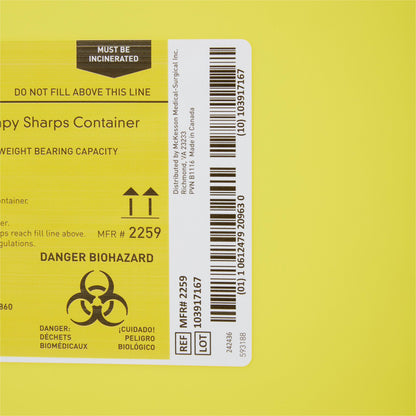CONTAINER, SHARPS CHEMO YLW 12GL