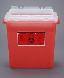 CONTAINER, SHARPS RED 3GL ROTATE LID