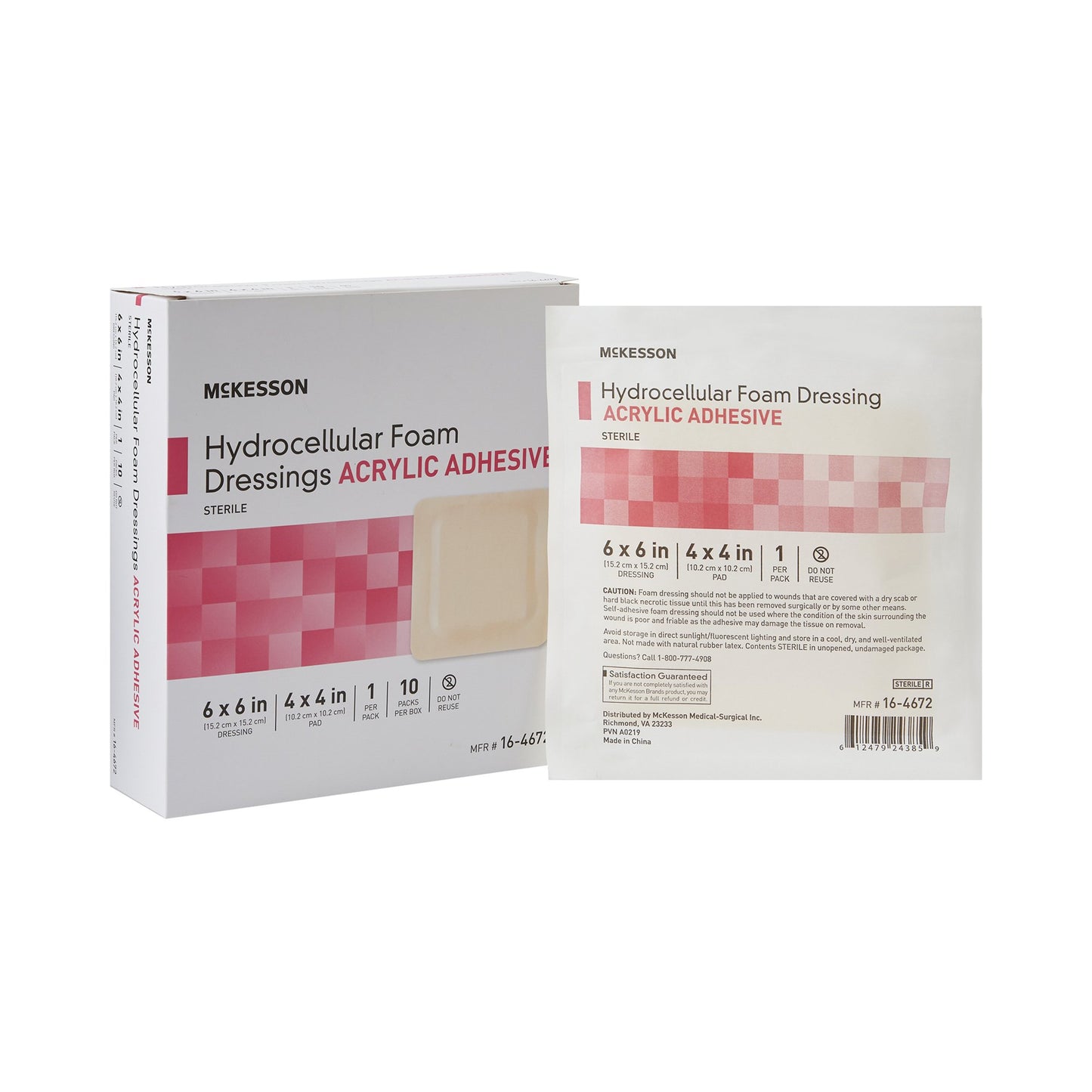 DRESSING, HYDROCELLULAR ADH STR FOAM 6"X6"