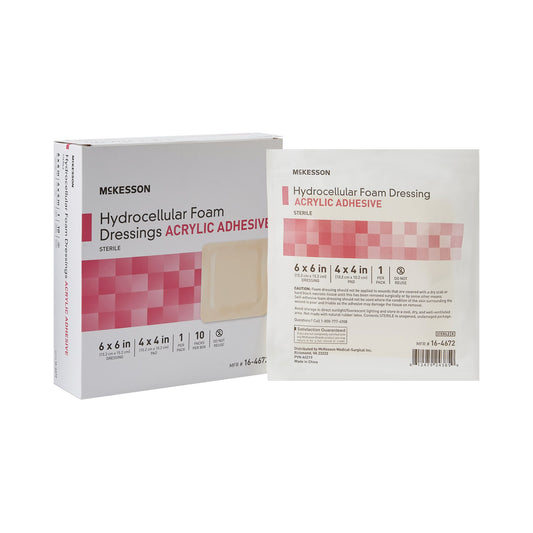 DRESSING, HYDROCELLULAR ADH STR FOAM 6"X6"