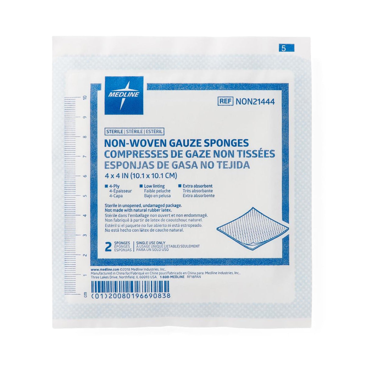 SPONGE, GAUZE STR 4"X4"
