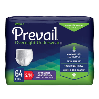 UNDERWEAR, OVERNIGHT PROT PREVAIL SM/MED 34-36"