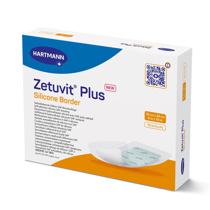 DRESSING, WND ZETUVIT + SAP BRDR SIL ADH 6"X10"