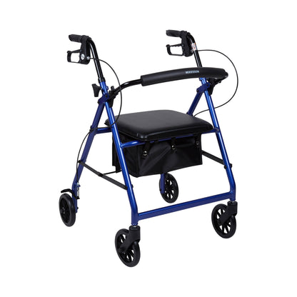 WALKER, ROLLATOR LTWT FOLDINGALUM W/6" WHLS BLU 300LB