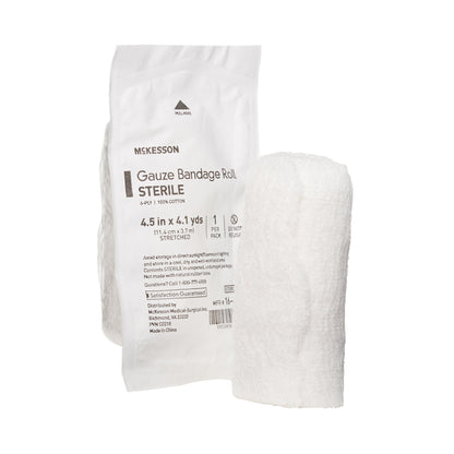 BANDAGE ROLL, GAUZE FLUFF STR4.5"X4.1YDS