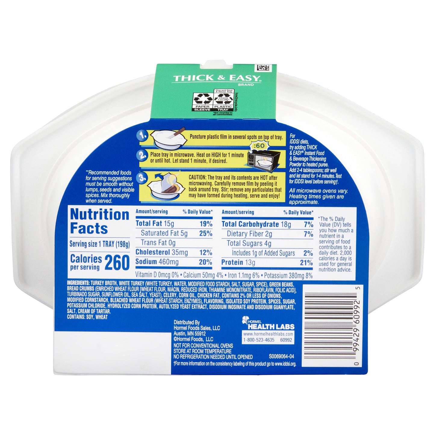 THICK&EASY, PUREE TURKEY W/STUFFING/GRN BEANS