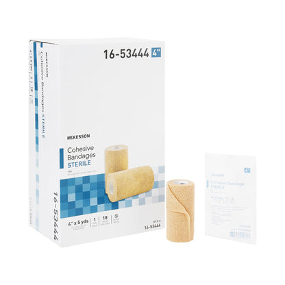BANDAGE, COHESIVE STR LF TAN 4"