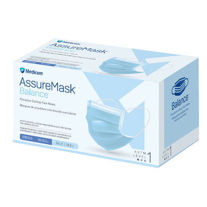 MASK, SURG EARLOOP ASTMI BLU