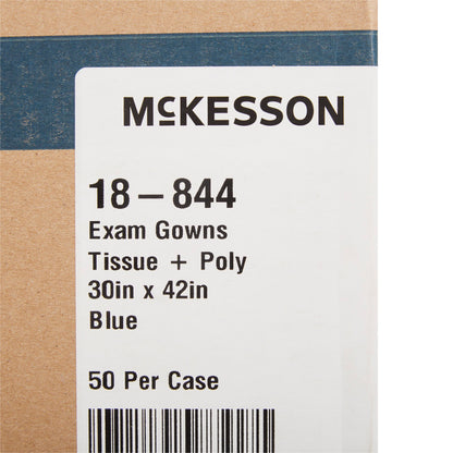 GOWN, EXAM P/T/P OUT F/B OPN BLU