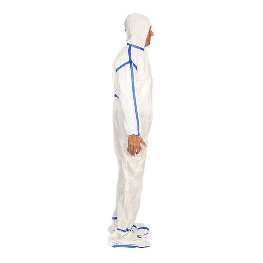 COVERALL, CLEANROOM STR VELCROCLOSURE WHT 3XLG