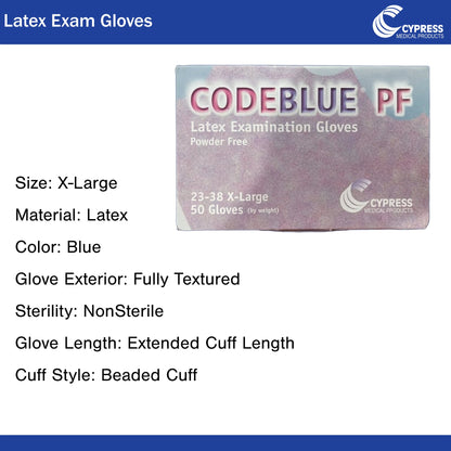 GLOVE, EXAM LTX XL N/S EXTCF CODEBLUE