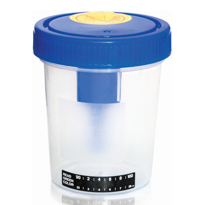 CONTAINER, SPECIMEN URINE W/CAP TEMP STRIP STR 4OZ