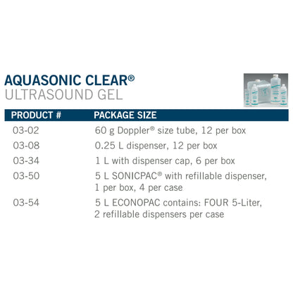 GEL, ULTRASOUND CLR DISPENSR .25L