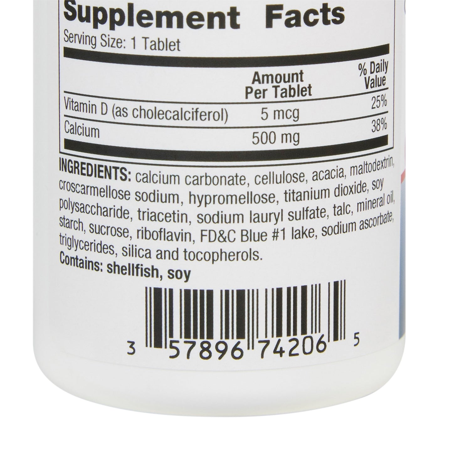 OYSTER SHELL CALCIUM, TAB 500MG +VITMN D3 200IU