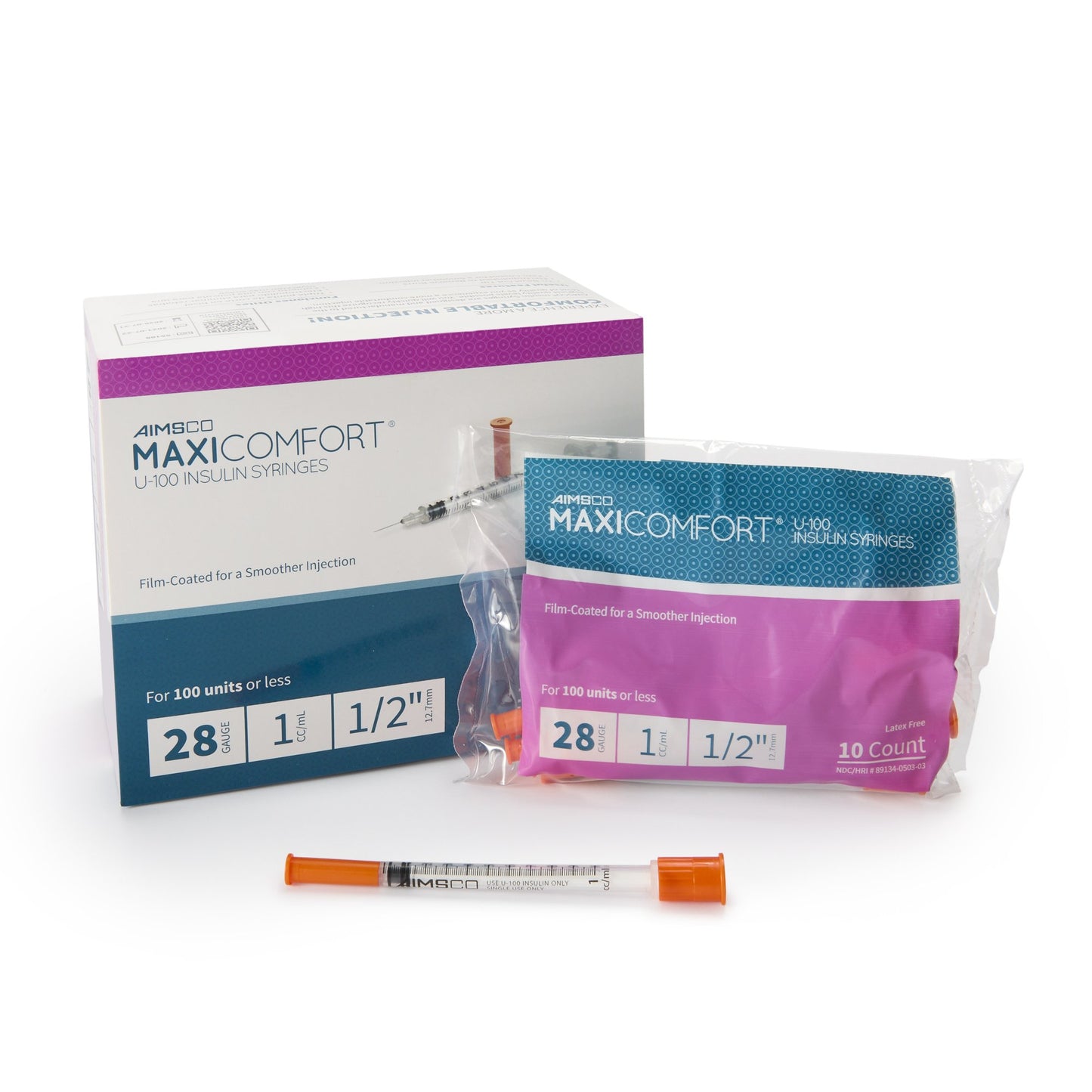 SYRINGE, INSULIN 1CC 28GX1-1/2"