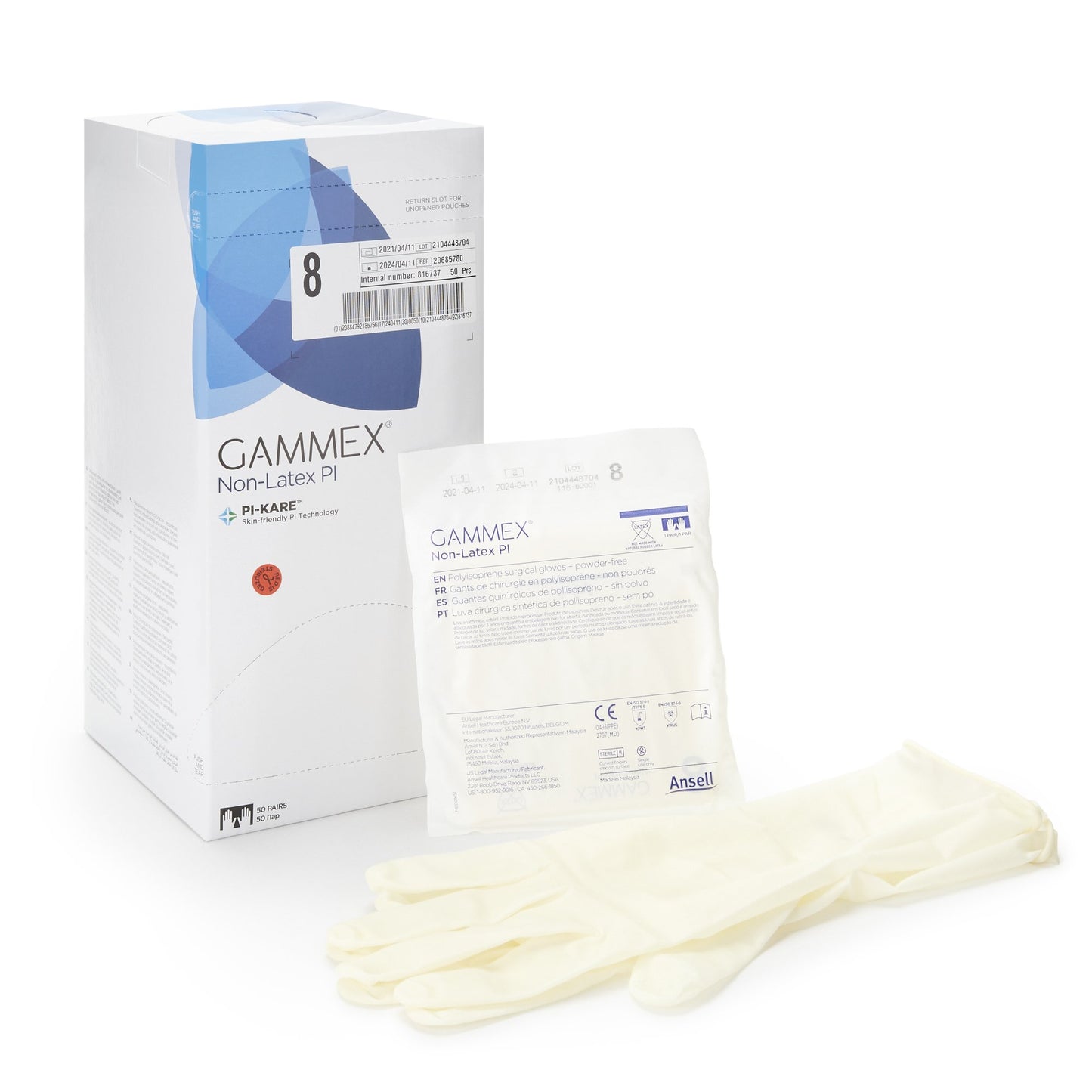 GLOVE, SURG PLYISO 8.0 STR2 SMTH