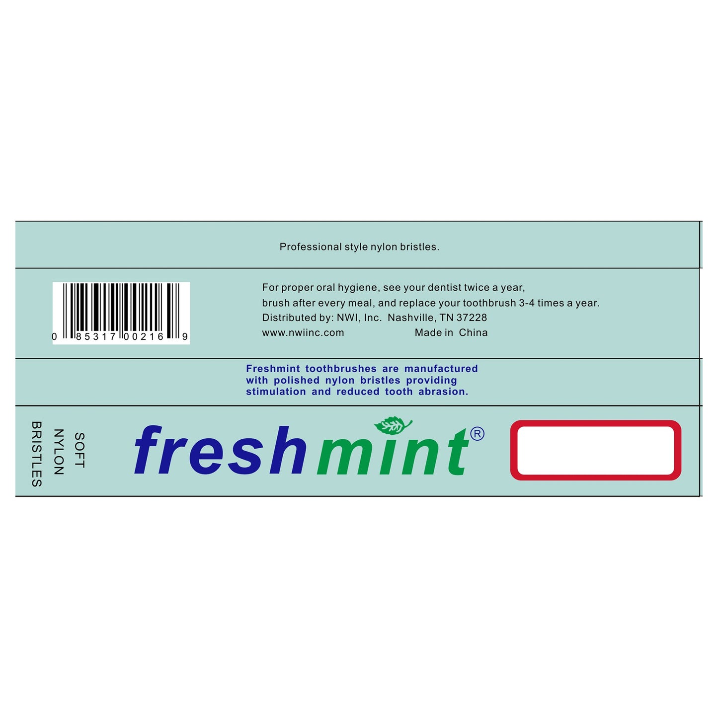 TOOTHBRUSH, PREMIUM NYLON 43TUFT IND WRAP