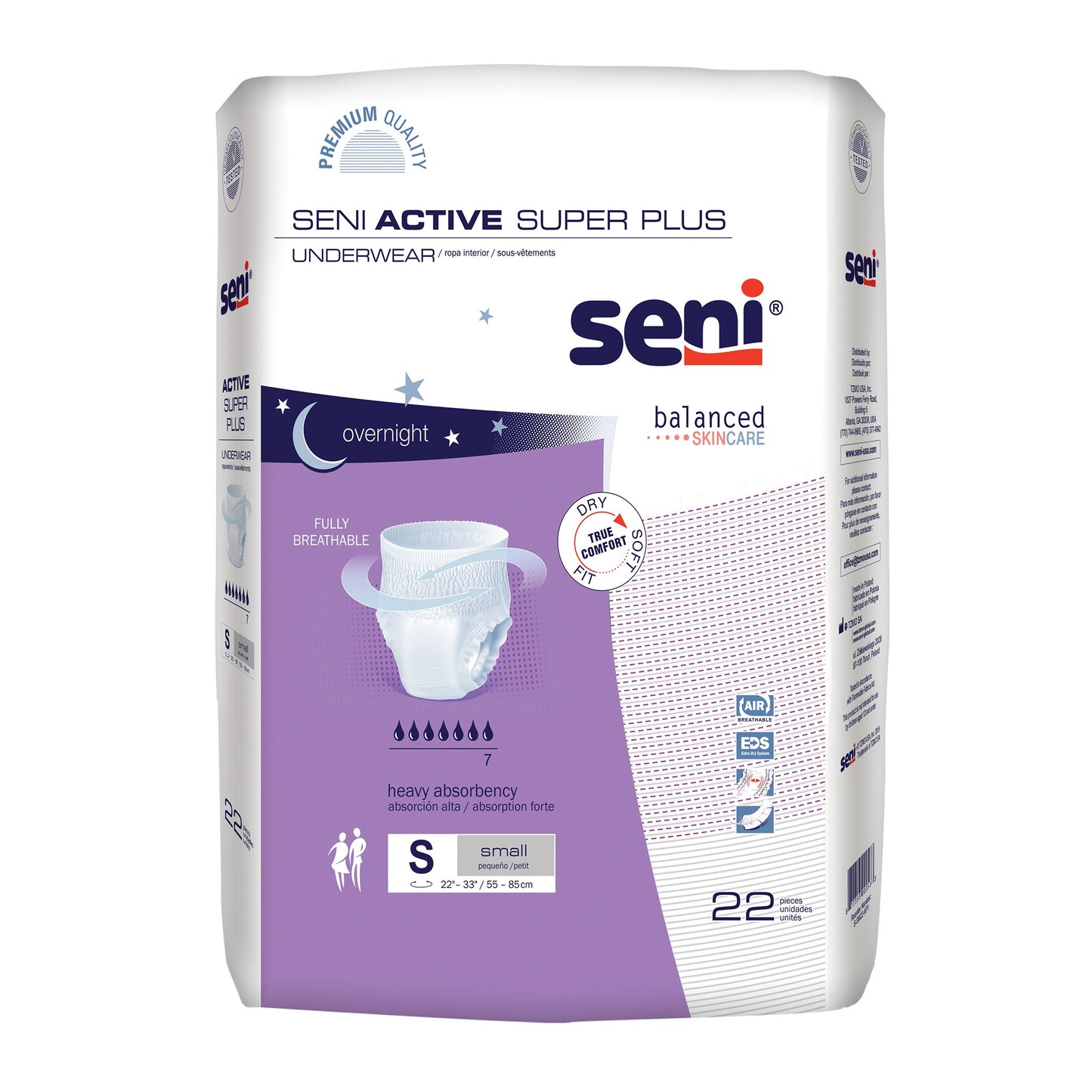 UNDERWEAR, INCONT ACTIVE SUPER+ SM 22"-33"