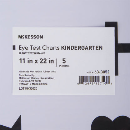 CHART, EYE TEST KINDERGRTN LF20' 22"X11"