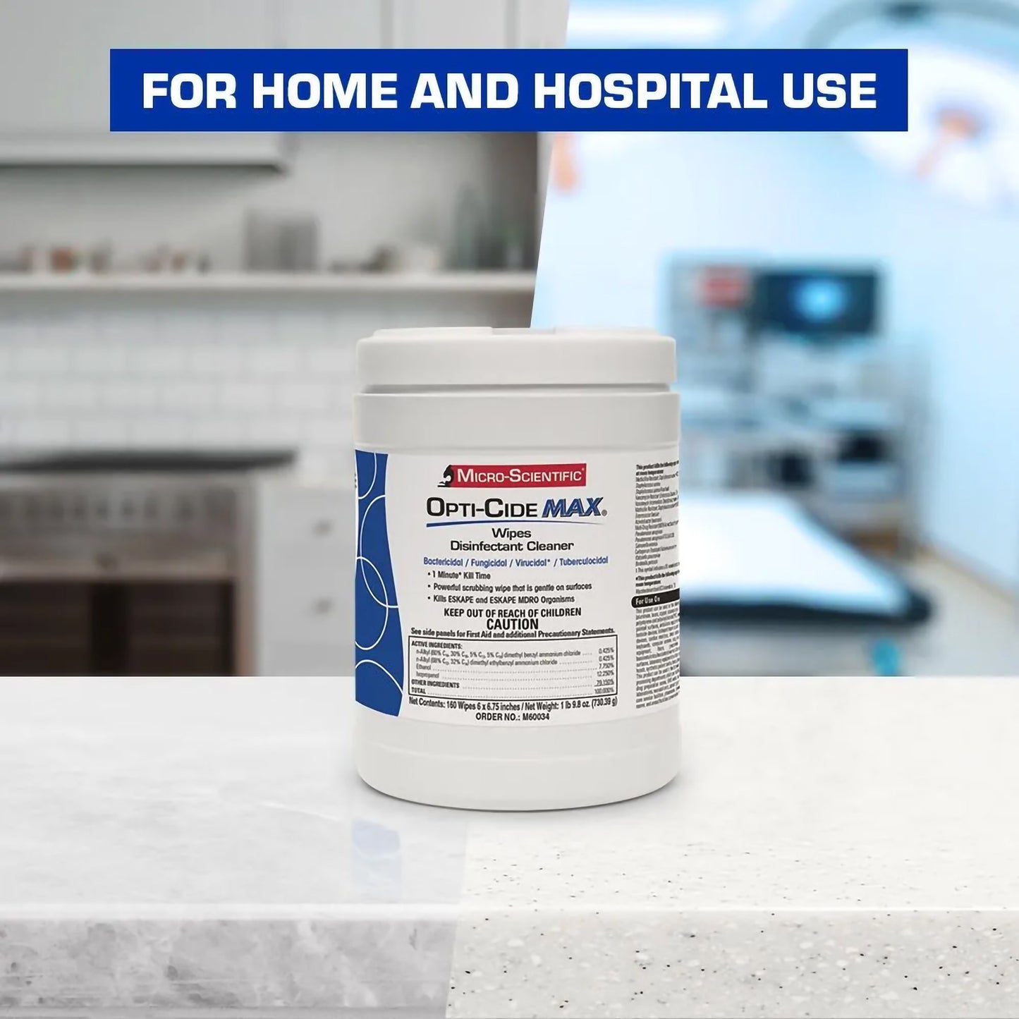 WIPE, DISINFECTANT OPTI-CIDE MAX 6"X6 3/4"