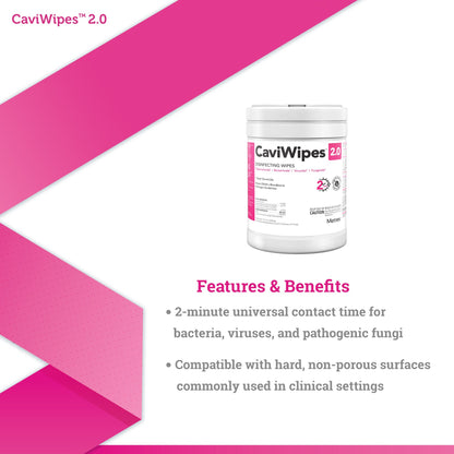 WIPE, WET DISINF CAVIWIPES 65TOWELETTES 9"X12"