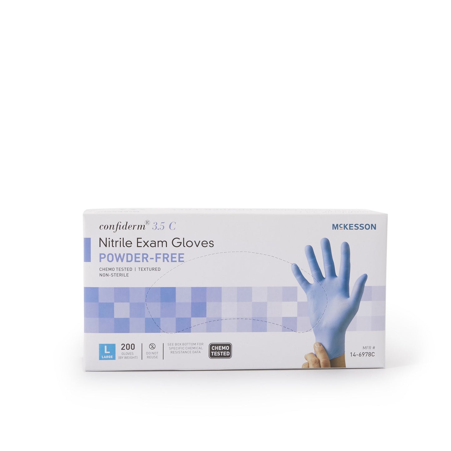 GLOVE, EXAM NTRL LG N/S CHEMO3.5C