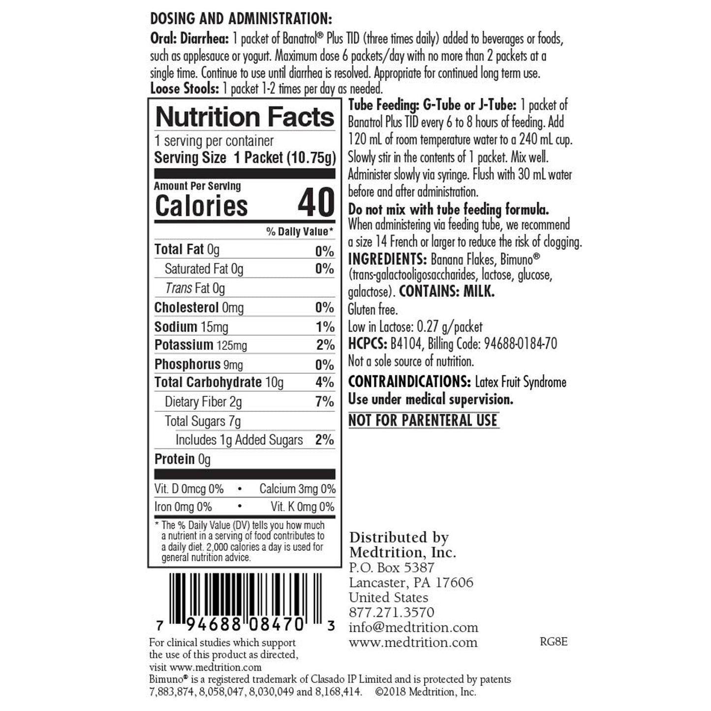 BANATROL PLUS, PDR W/BIMUNO PREBIOTIC 10.75G