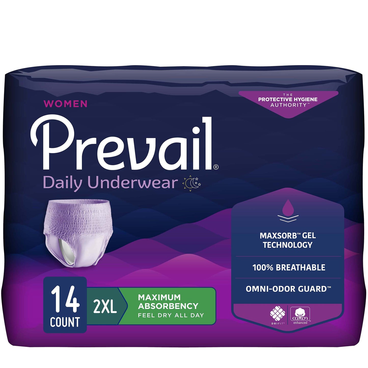 UNDERWEAR, PREVAIL WOMEN 2X-LG64"-80"