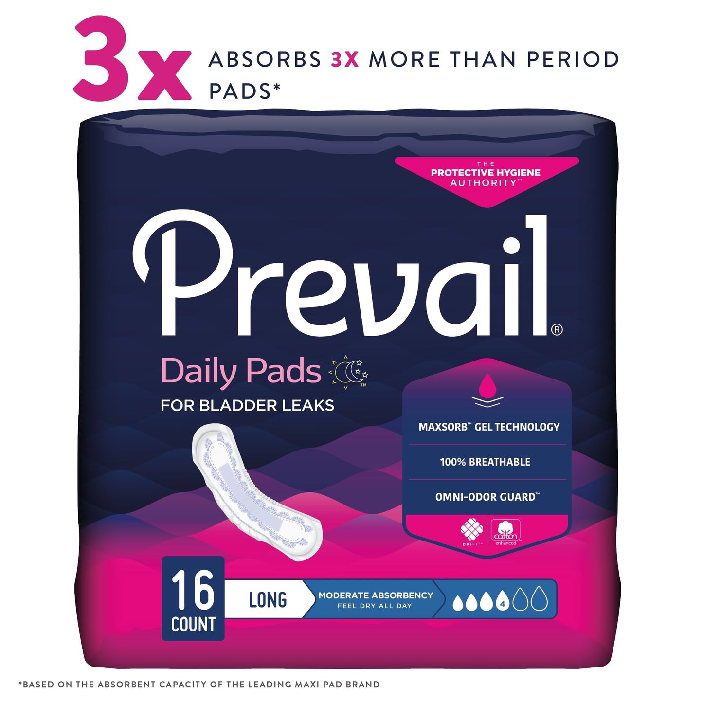 UNDERPAD, BLADDER CNTRL MODERATE LNG