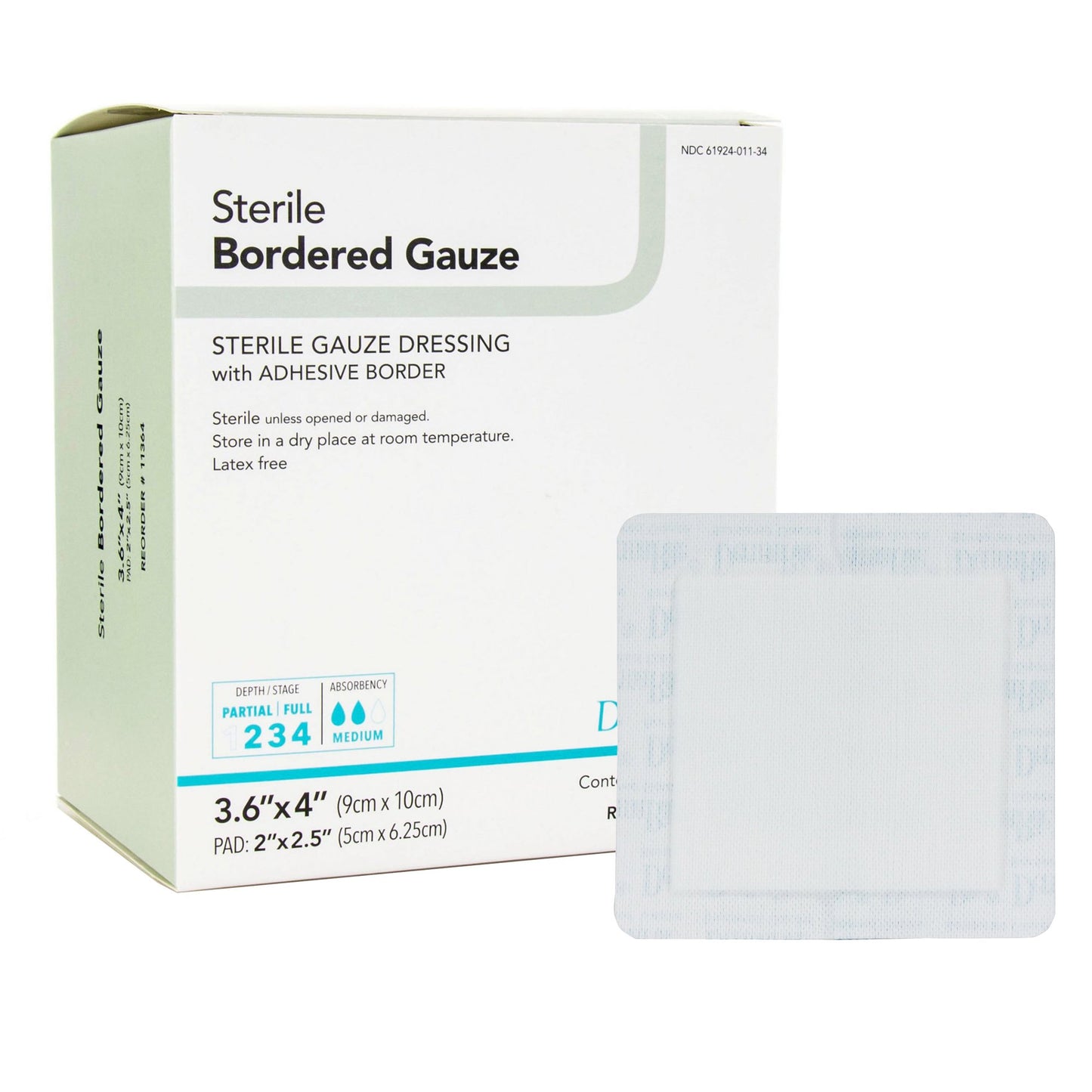 GAUZE, BORDERED STERILE ISLAND3.6X4