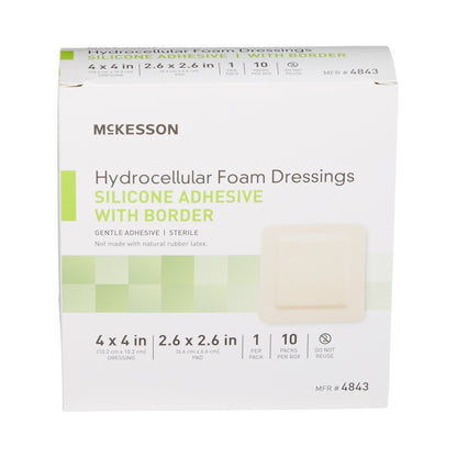 FOAM, ADH SIL W/BORDER 4"X4"