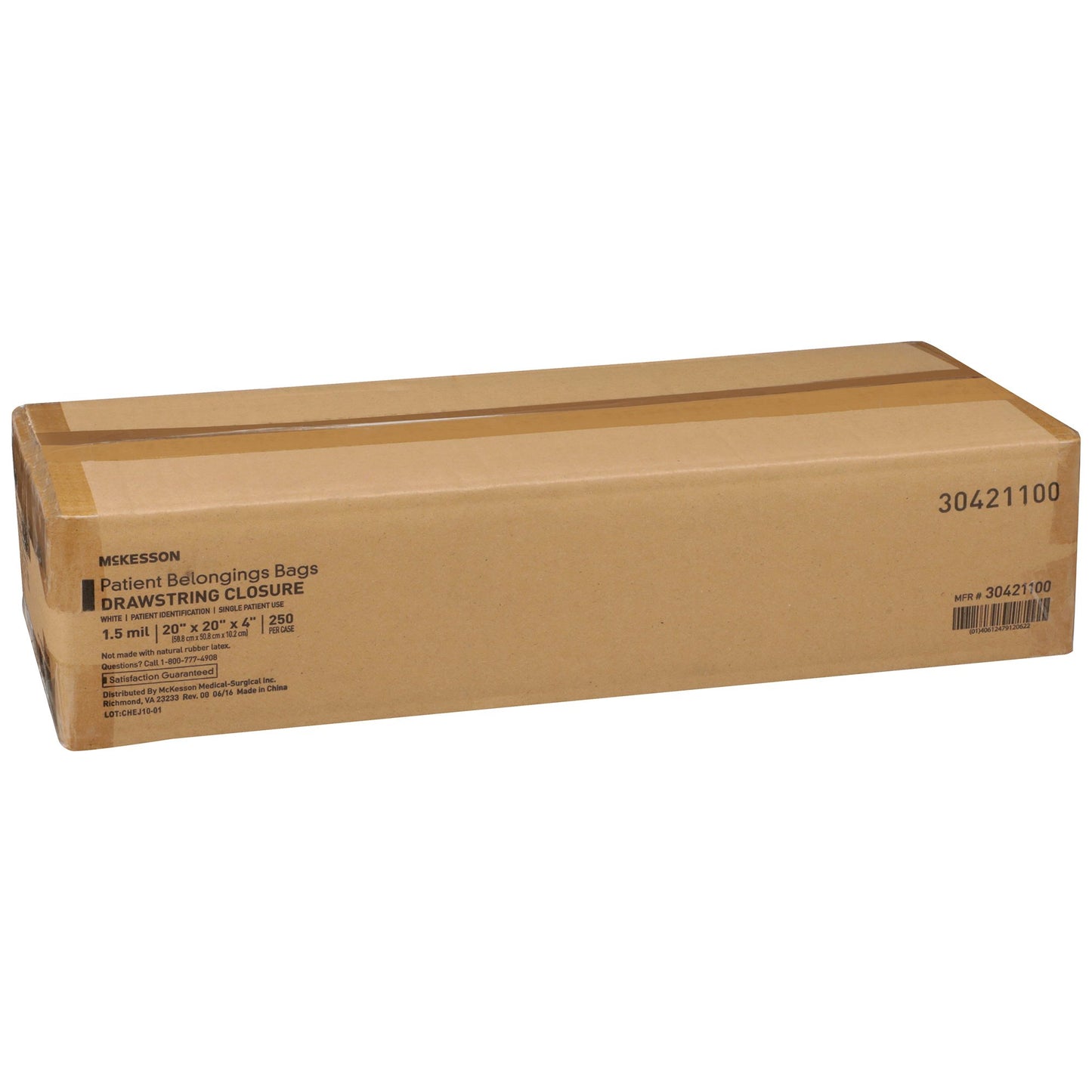 BAG, PAT DRWSTRNG 20X20X4 WHT