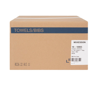 TOWEL, PRO 2PLY/POLY DIA EMB WHT 13X18