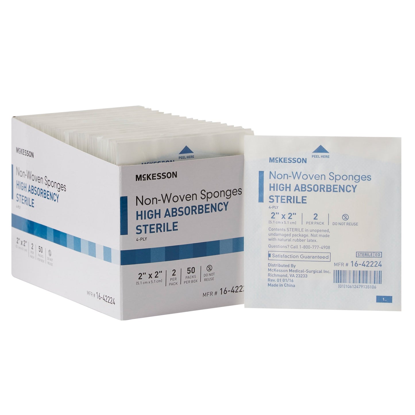 SPONGE, N/WOVN HI-ABSRB 2"X2"4PLY STR