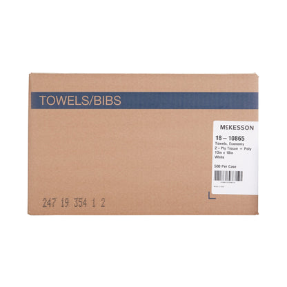 TOWEL, PRO 2PLY/POLY DIA EMB WHT 13X18