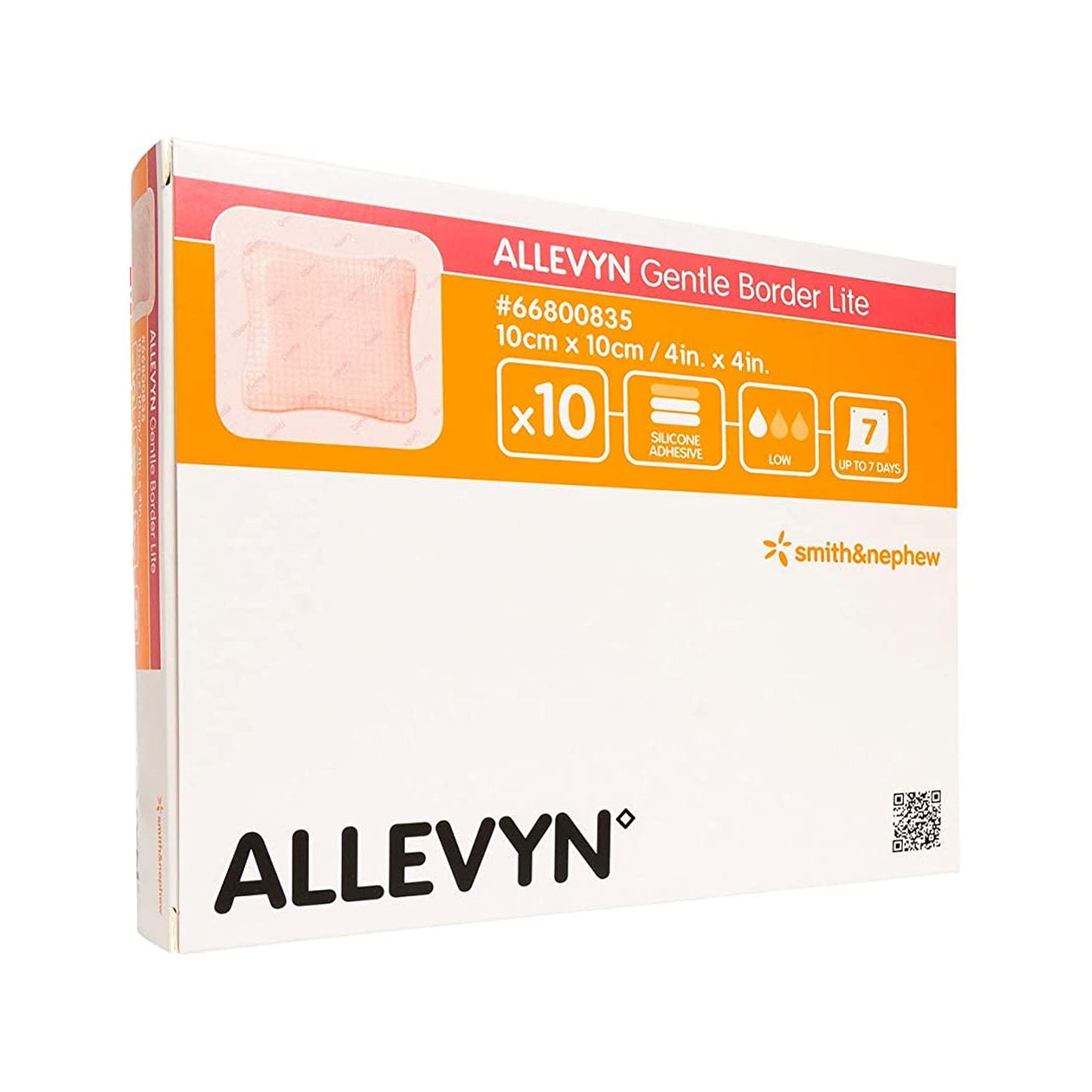 DRESSING, ALLEVYN BRDR LT 4X4"