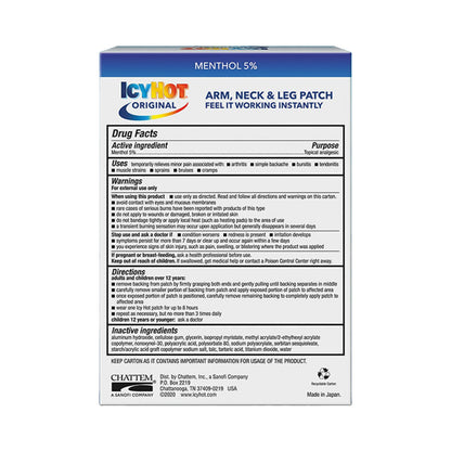 ICY HOT PAIN RELIEF, PATCH XSM