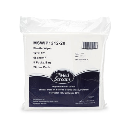 WIPE, CLEANROOM ISO CLASS5 STRDISP WHT 12X12"