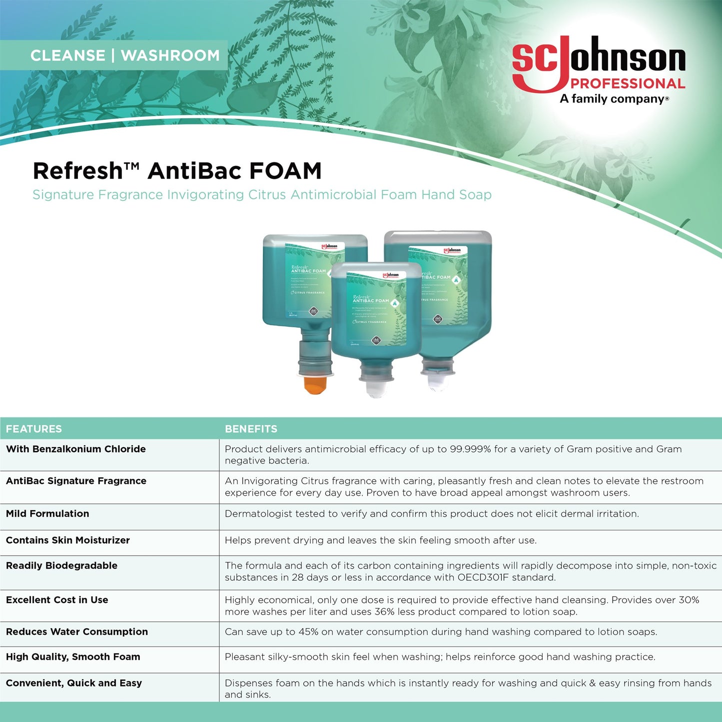 SOAP, HAND FOAM ANTIBACTERIAL1L