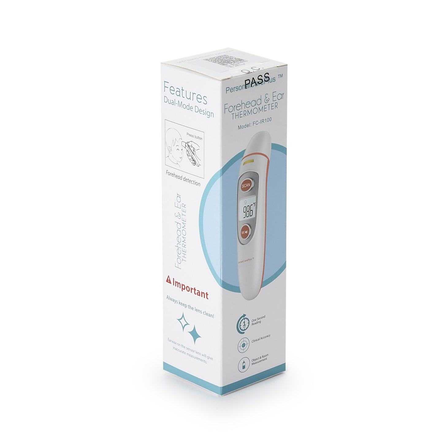 THERMOMETER, INFRARED FOREHEADNON CONTACT LCD SCREEN