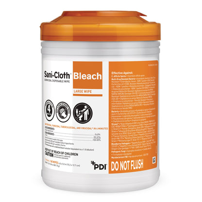 WIPE, GERMICIDAL SANI-CLOTH BLEACH 6"X5"