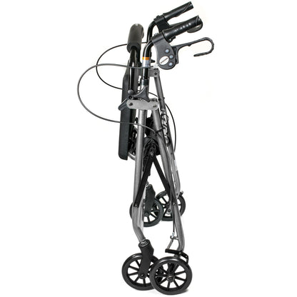 WALKER, ROLLATOR LTWT FOLDINGALUM W/6" WHLS SLVR 300LB