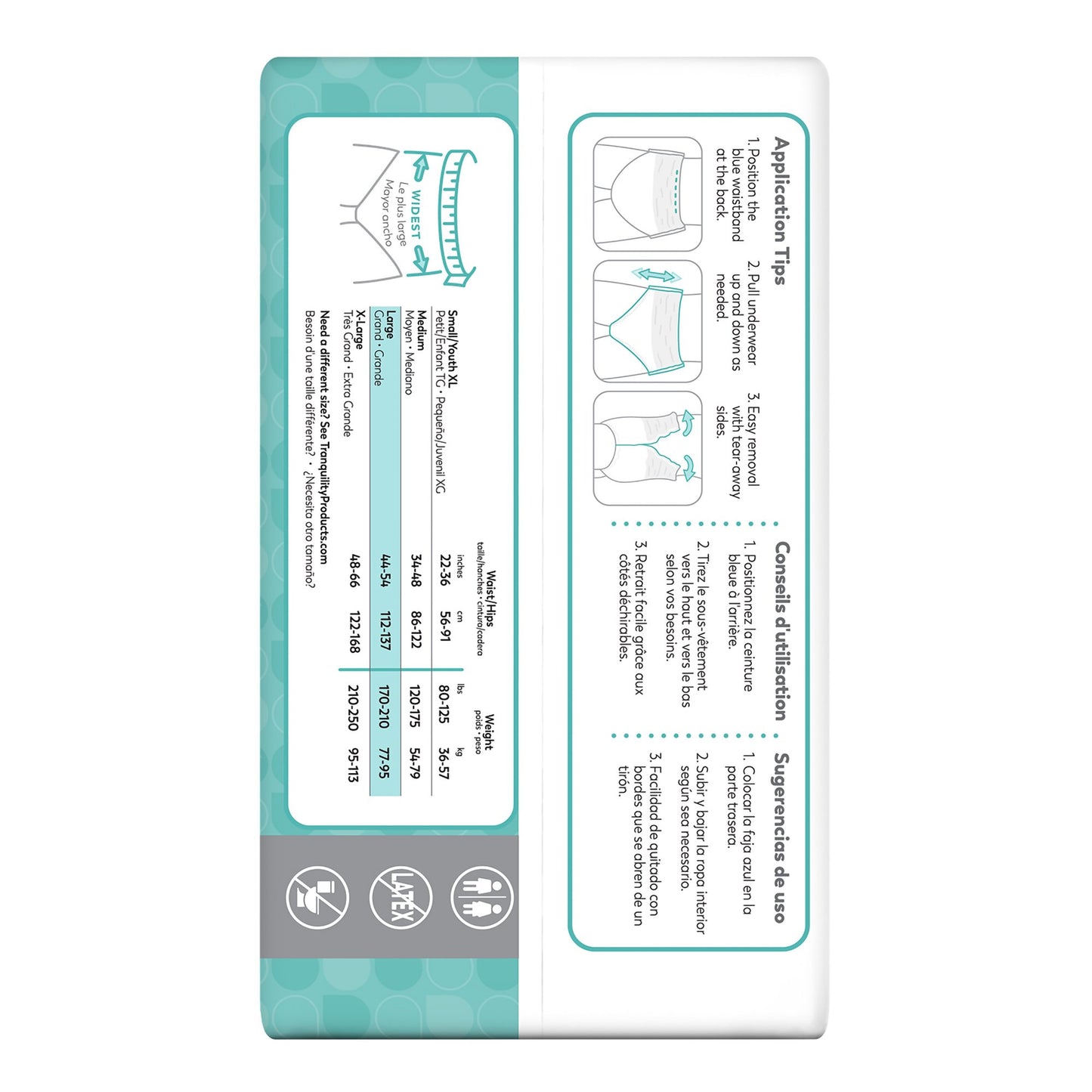 UNDERWEAR, TRANQUILITY PULL-ONUNISEX ADLT LG