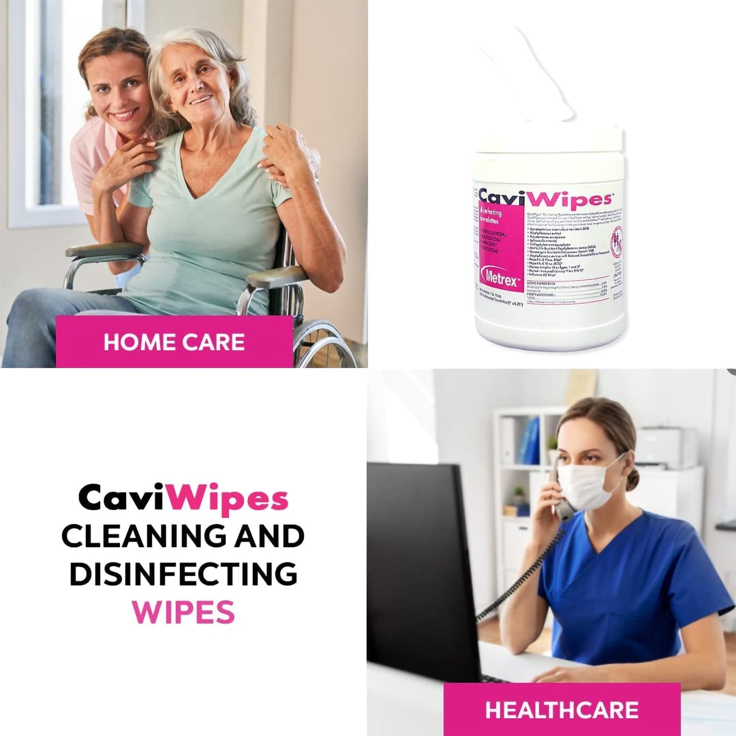 WIPE, DISINFECTANT CAVIWIPES6"X6.7"