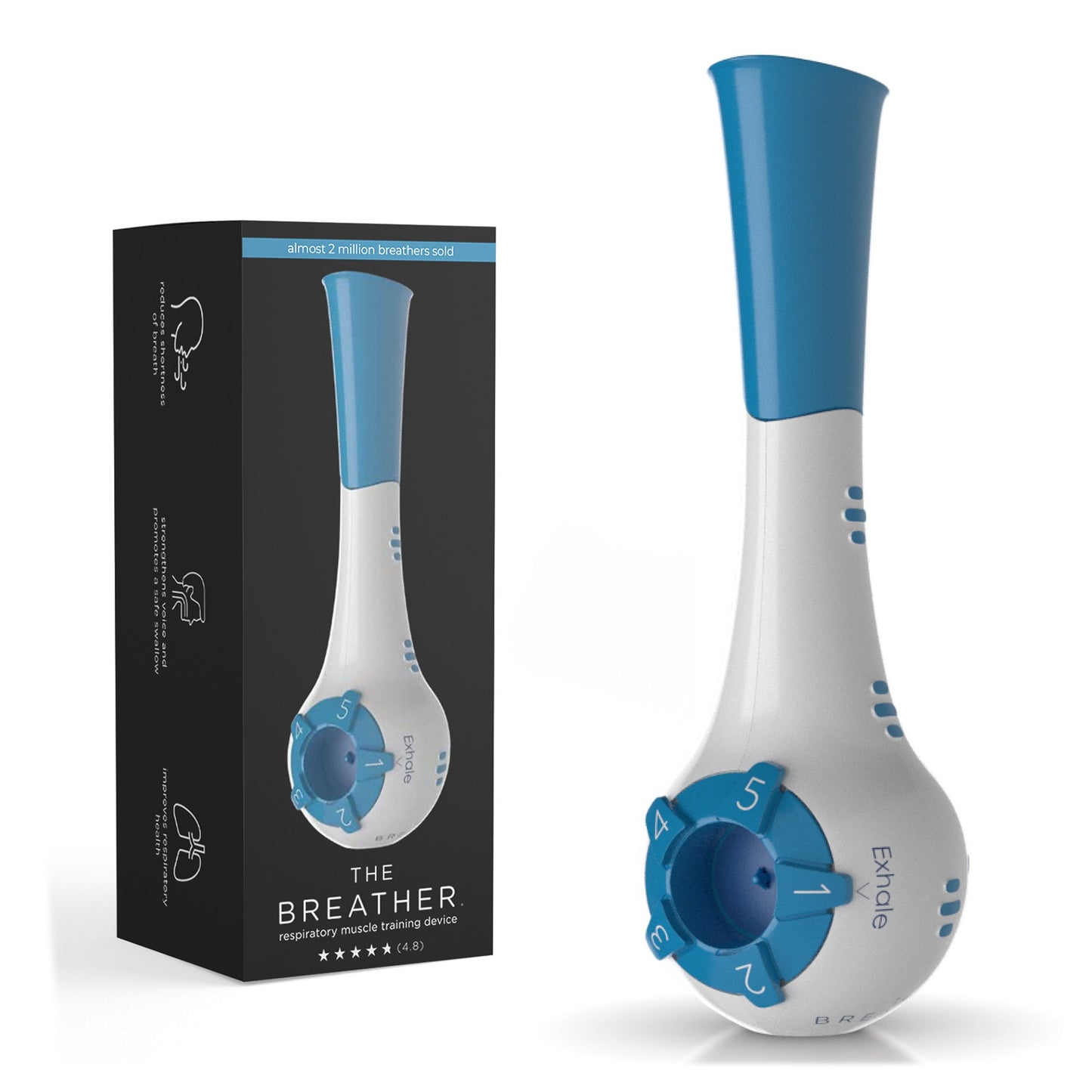 EXERCISER, RESPIRATORY TRAINERBREATHER BLU