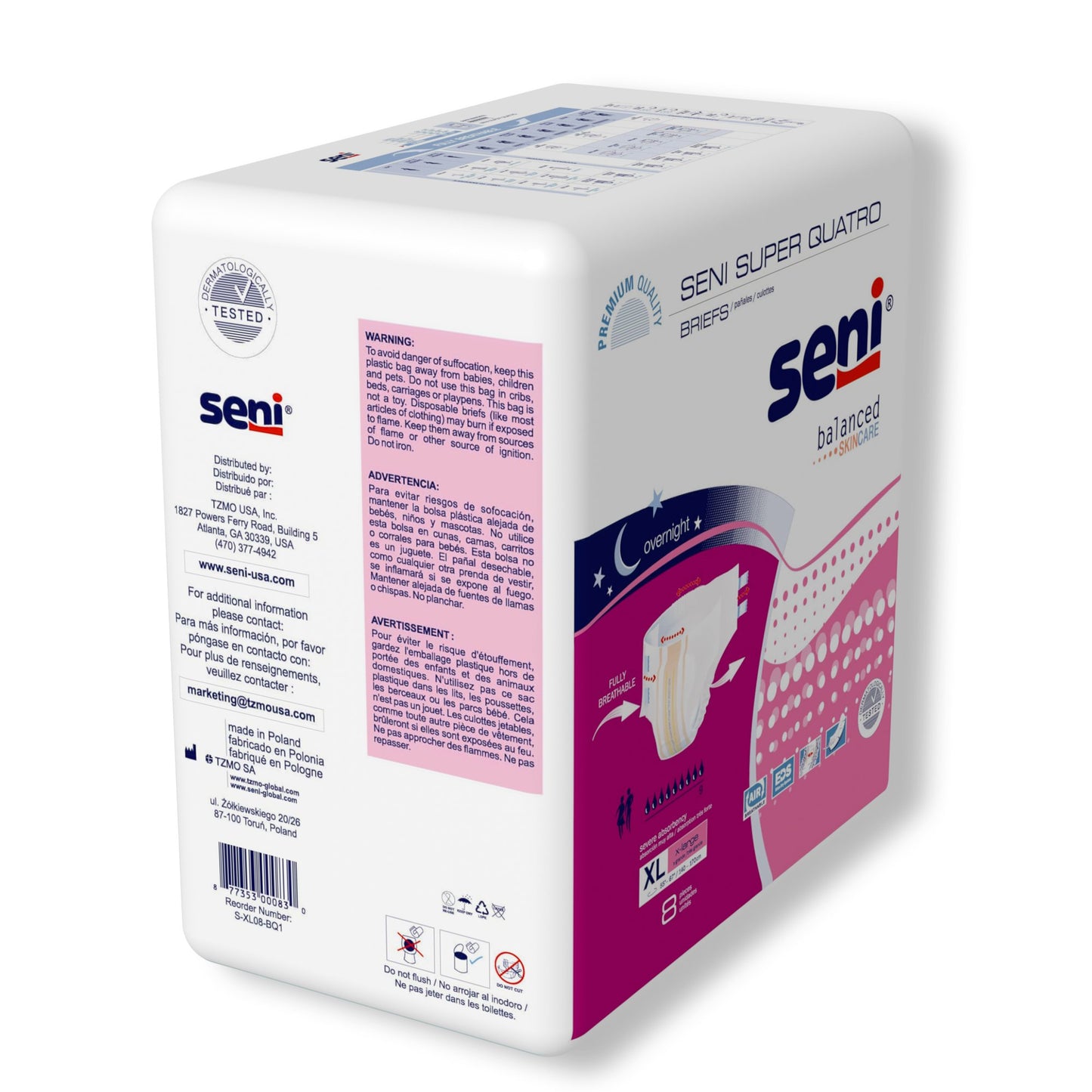 BRIEF, INCONT SENI SUPER QUATRO XLG 55"-67"
