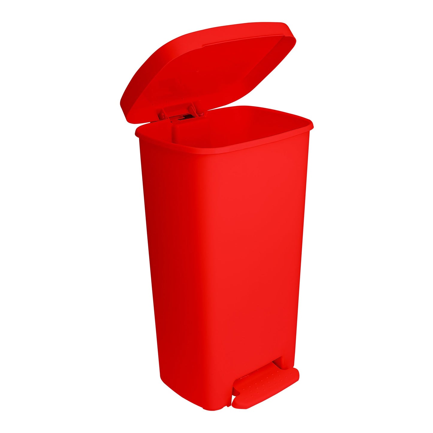 WASTECAN, STEP-ON RECTGL PLASRED 52QT